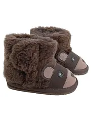 Vorschaubild 1 von Baby Hausschuhe Bärenmotiv Kunstfell Braun 6-12 Monate