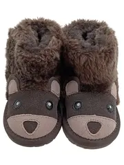 Vorschaubild 2 von Baby Hausschuhe Bärenmotiv Kunstfell Braun 6-12 Monate