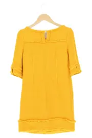 Vorschaubild 2 von Sommerkleid Damen Gr. 36/S Gelb Vintage Elegant Strukturmuster