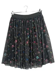 Vorschaubild 1 von EDC Damen Faltenrock Blumenmuster Schwarz Gr. L Feminin Midi