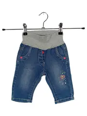 Vorschaubild 1 von Kinder Jeans Regular Fit Gr. 62 Blau Stickerei Rippbund