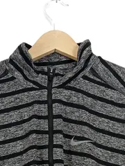 Vorschaubild 3 von Herren Pullover Sport Grau Gestreift Gr. M Langarm Reißverschluss
