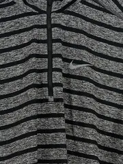 Vorschaubild 2 von Herren Pullover Sport Grau Gestreift Gr. M Langarm Reißverschluss