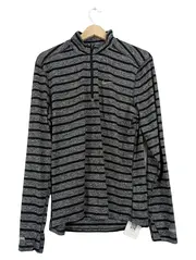 Vorschaubild 1 von Herren Pullover Sport Grau Gestreift Gr. M Langarm Reißverschluss