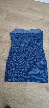 Vorschaubild 2 von Damen Jeanskleid Blau Gepunktet Gr. 38 M