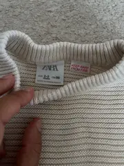 Vorschaubild 4 von Kinder Pullover Gr. 98 Beige Casual Modern Baumwolle Langarm