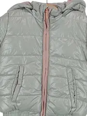 Vorschaubild 2 von Kinder Steppjacke Mädchen Gr. 98 Silber Kapuze Casual Jacke