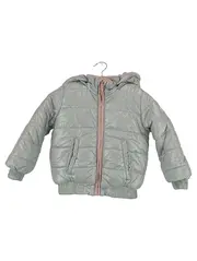 Vorschaubild 1 von Kinder Steppjacke Mädchen Gr. 98 Silber Kapuze Casual Jacke