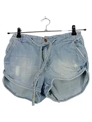 Vorschaubild 1 von EDC Damen Jeans Shorts S Blau Distressed Casual mit Kordelzug