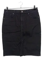 Vorschaubild 1 von Damen Jeansrock Minirock Schwarz Gr. 42 Baumwolle Casual