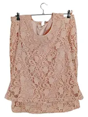 Vorschaubild 1 von Spitzenkleid Damen Rosa Elegant Gr. 38/M Festlich