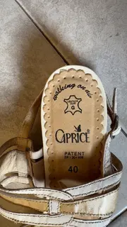 Vorschaubild 3 von Damen Sandalen Gr. 40 Gold Beige Leder Walking on Air Riemchen