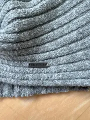 Vorschaubild 2 von Damen Strickpullover Grau Gr. M Knoten vorne Rippstrick