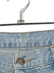 Vorschaubild 4 von High Waist Jeans Shorts Damen Blau W30/38/M Fransen Casual