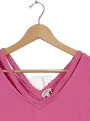 Vorschaubild 3 von Damen Top Trägertop Gr. 44 Pink Baumwolle gekreuzte Träger