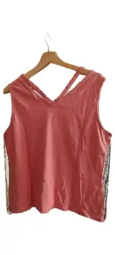 Vorschaubild 2 von Damen Top Trägertop Gr. 44 Pink Baumwolle gekreuzte Träger