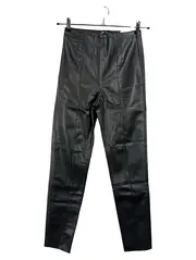 Vorschaubild 1 von Damen Kunstleder Hose Legging Hi-Rise Schwarz Gr. S
