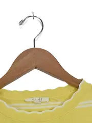 Vorschaubild 4 von Damen T-Shirt Gr. 34/XS Gelb Gestreift Casual Kurzarm Rippstrick