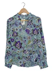 Vorschaubild 1 von Damen Bluse 40 L Blumenmuster Mehrfarbig Casual Viskose