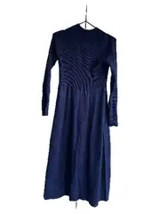 Vorschaubild 2 von Strickkleid Damen Gr. 36 Dunkelblau Midikleid Langarm