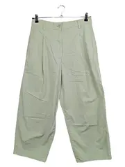 Vorschaubild 1 von Damen Stoffhose Wide Leg Gr. 38 Mintgrün Baumwolle High Waist