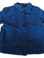 Vorschaubild 3 von Hemdbluse Baby Junge Langarm Baumwolle Blau Gr. 62