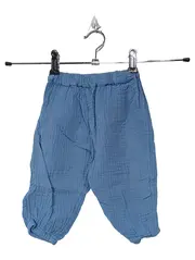 Vorschaubild 1 von Happy Kids Stoffhose Musselin Blau Gr. 74/80 Baumwolle