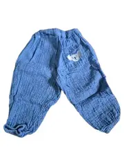 Vorschaubild 3 von Happy Kids Stoffhose Musselin Blau Gr. 74/80 Baumwolle