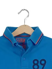 Vorschaubild 2 von Kinder Poloshirt Blau Gr. 122/128 Sportlich mit Aufdruck 89