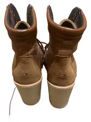 Vorschaubild 2 von Damen Stiefelette Leder Braun Gr. 38 Blockabsatz Schnürung