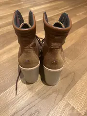 Vorschaubild 4 von Damen Stiefelette Leder Braun Gr. 38 Blockabsatz Schnürung
