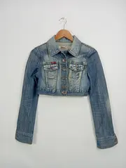 Vorschaubild 2 von Damen Jeansjacke Gr. 36/S Blau Cropped Denim