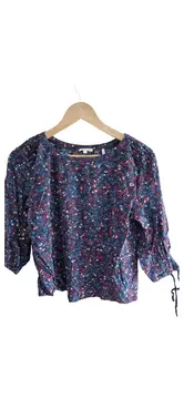 Vorschaubild 1 von Damen Bluse Gr. 40 Mehrfarbig Blumenmuster Viskose Casual