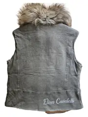 Vorschaubild 2 von Fellweste Damen Bohemian Grau Gr. 38 M Baumwolle