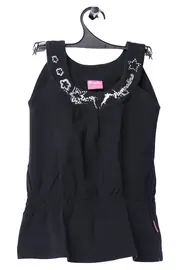 Vorschaubild 1 von Top Kinder Gr. 116 Schwarz Casual mit Schriftzug & Strasssteinen