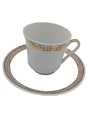 Vorschaubild 1 von Röslau Tasse Unterteller Porzellan Weiß Gold Elegant Grafisch