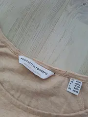 Vorschaubild 5 von Damen Langarmshirt Gr. 40/L Beige Melange Rüschen Casual Baumwolle