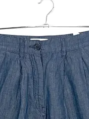 Vorschaubild 2 von Damen Stoffhose Blau Uni Baumwolle Leinen Gr. W24 L28