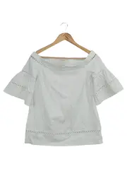 Vorschaubild 1 von Damen Bluse Weiß 34/XS Off-Shoulder Lochmuster Elegant