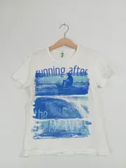 Vorschaubild 2 von Kinder T-Shirt Gr. 140 Grafik Schriftzug Weiß Kurzarm