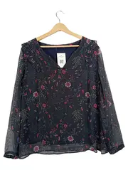 Vorschaubild 1 von Damen Langarmshirt 42 Mehrfarbig Blumenmuster Feminin