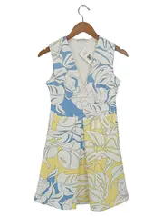 Vorschaubild 1 von Blumenmuster Sommerkleid Damen Gr. 36/S Minikleid Falten