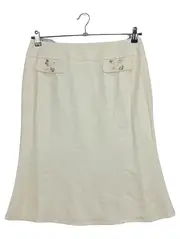 Vorschaubild 1 von A-Linienrock Damen Beige Pailletten Business Midirock Gr. 40 L