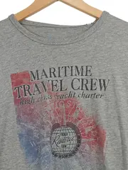 Vorschaubild 2 von Herren T-Shirt Maritim Grau Gr. 48/M Travel Crew Print