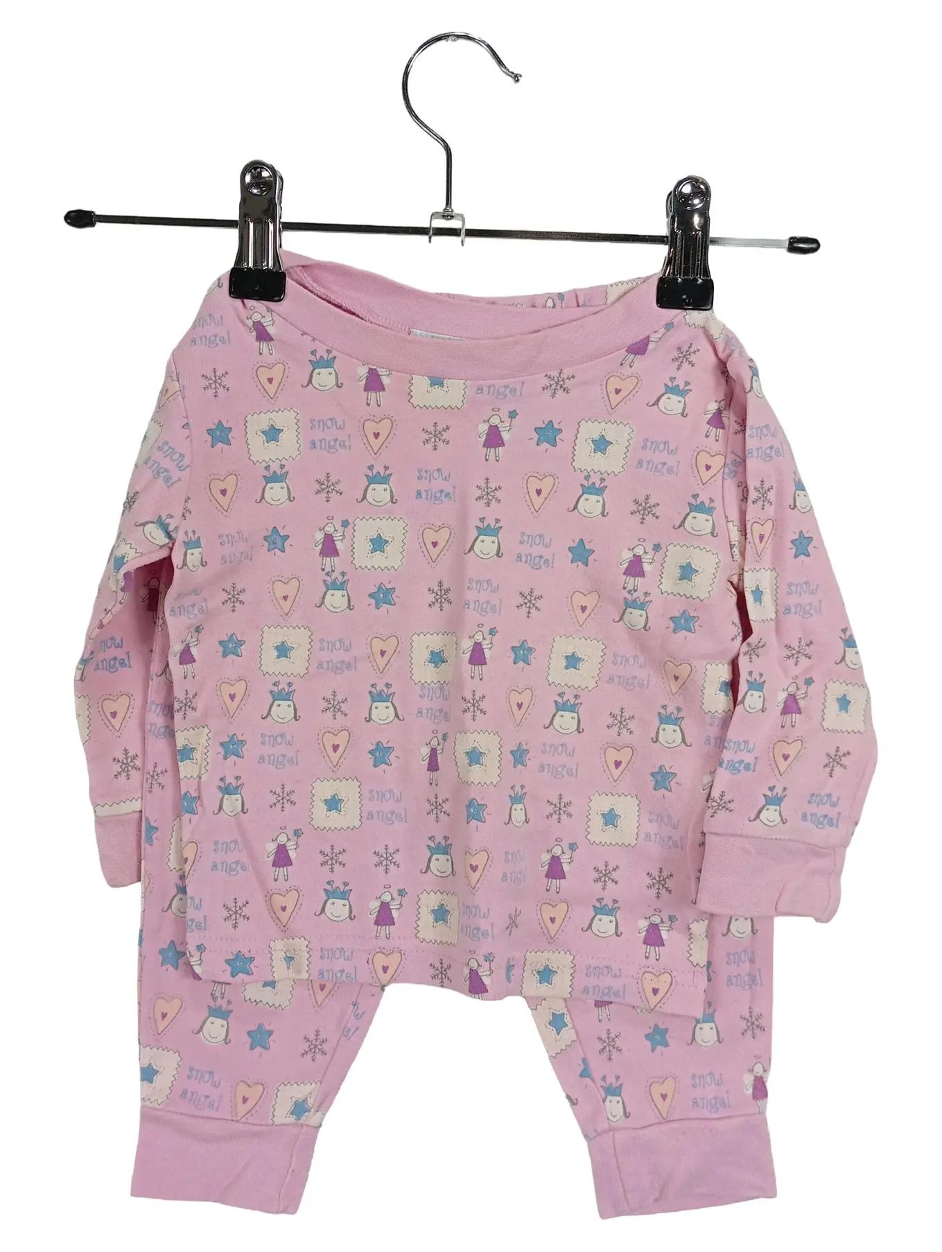 MINI WEAR Kinder Schlafanzug Set Mädchen 18 Monate Pink Tiermotiv Langarmshirt Hose