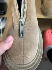 Vorschaubild 5 von Damen Stiefelette Gr. 38 Beige Fellbesatz Reißverschluss Winterboots