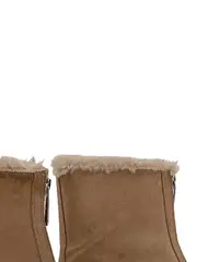 Vorschaubild 3 von Damen Stiefelette Gr. 38 Beige Fellbesatz Reißverschluss Winterboots