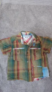 Vorschaubild 2 von Kinder Freizeithemd kariert kurzarm Baumwolle Mehrfarbig Gr. 80