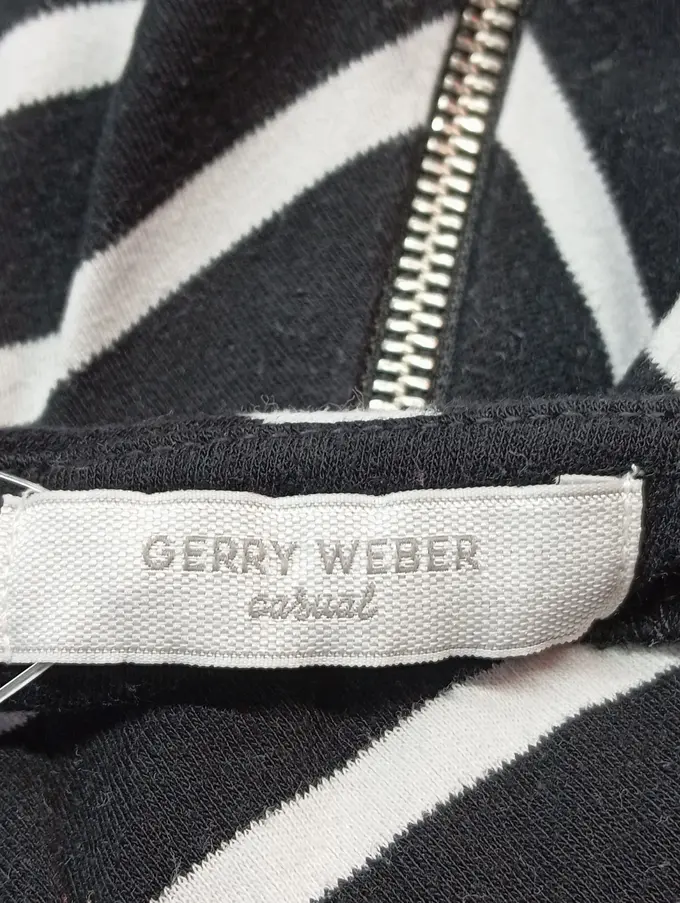 GERRY WEBER Damen Sweatshirt 44 Casual Schwarz Weiß Gestreift