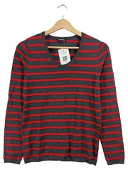 Vorschaubild 1 von Taifun Damen Pullover Langarm gestreift Gr. 34 XS Grau Rot Maritim